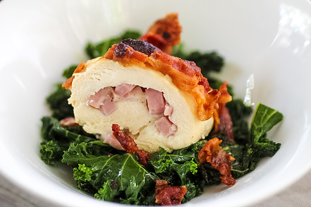 Bacon Wrapped Chicken Cordon Bleu - Fit Mom Journey