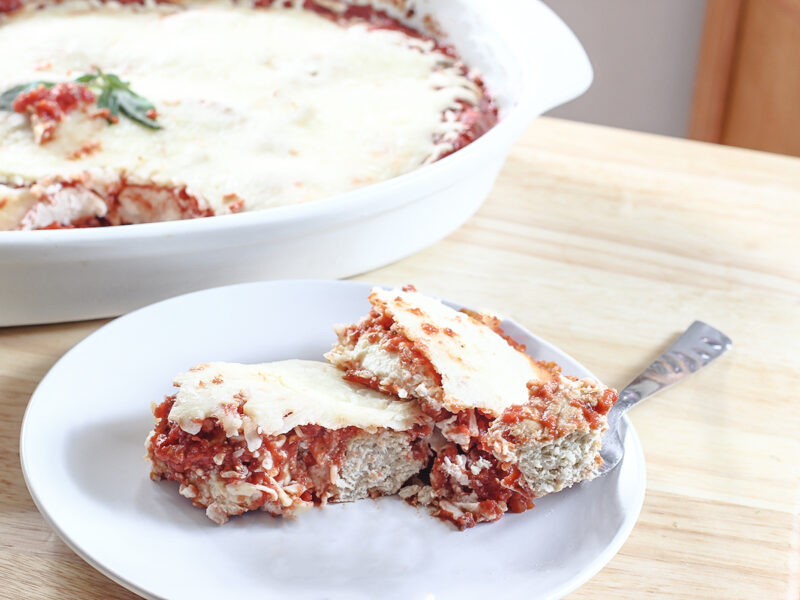 baked keto chicken meatball casserole