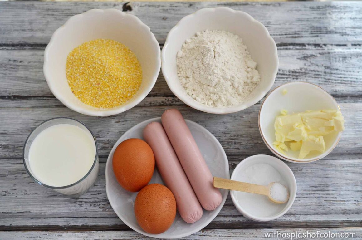 ingredients to make corn dogs 