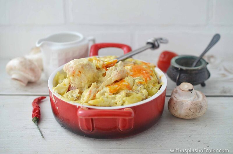 cheesy ham and potato casserole.