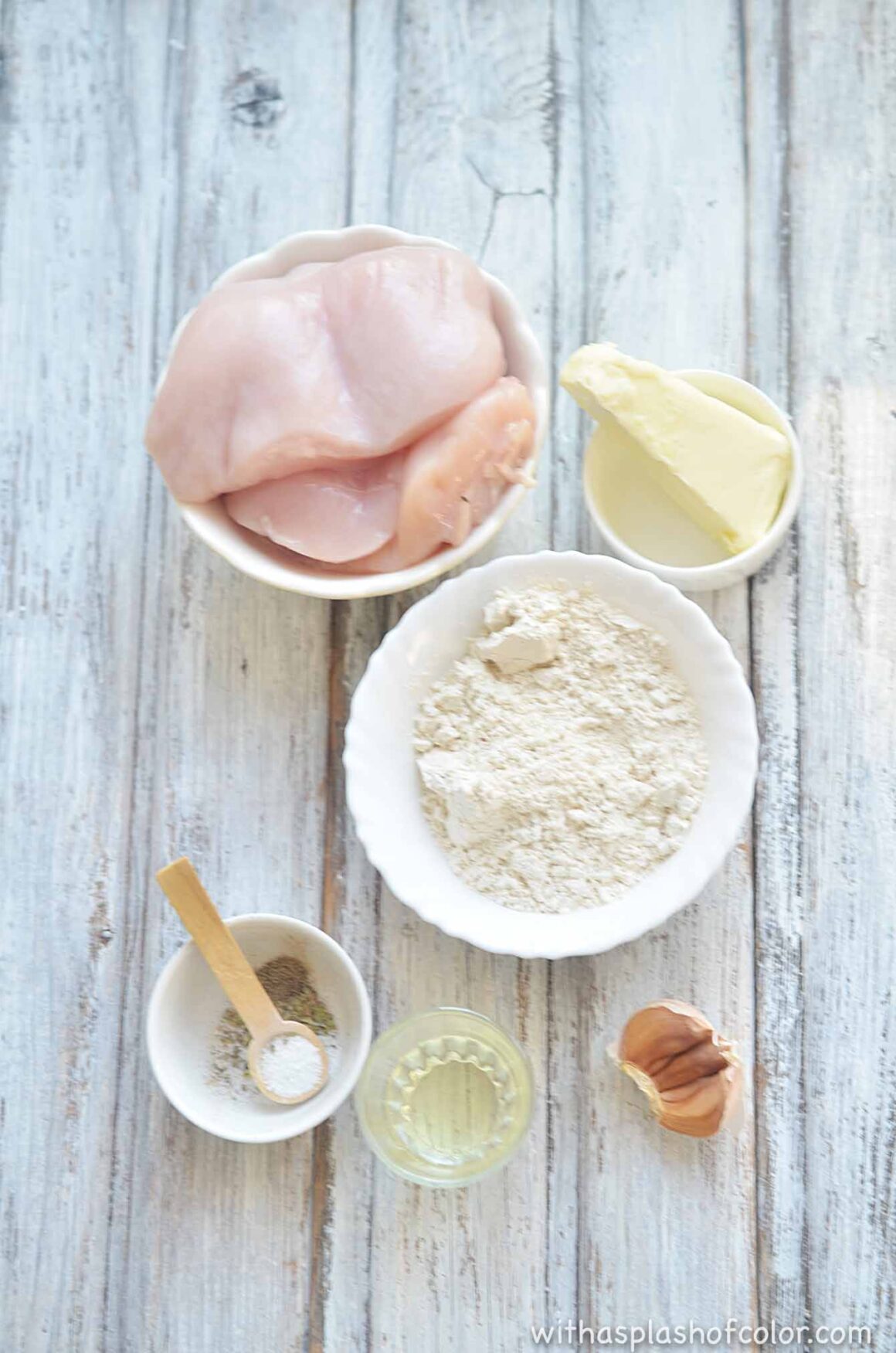 ingredients to make garlic butter chicken bites 