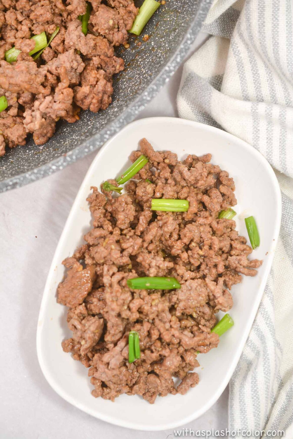 plate of cooked mongolian beef recipe 