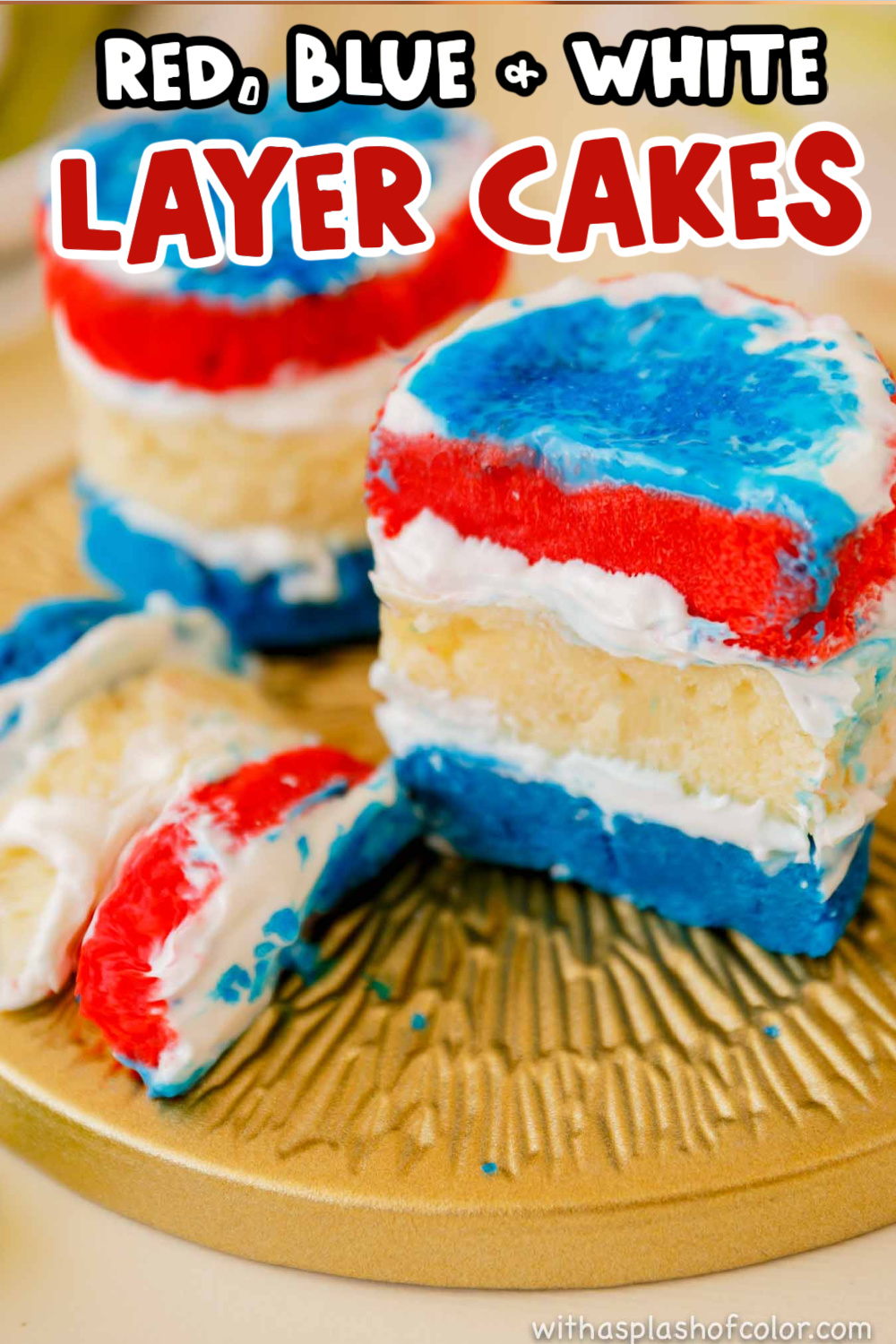 red white and blue layer cake