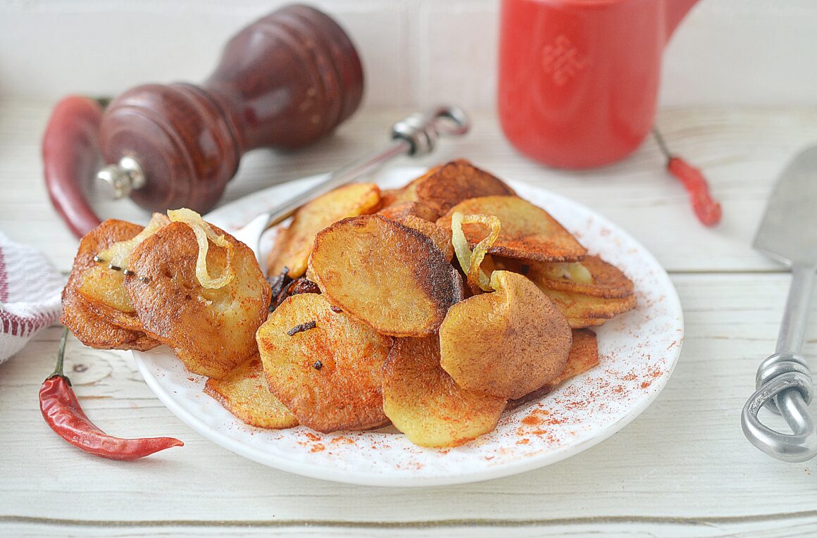 plate of fried potatoes and onions