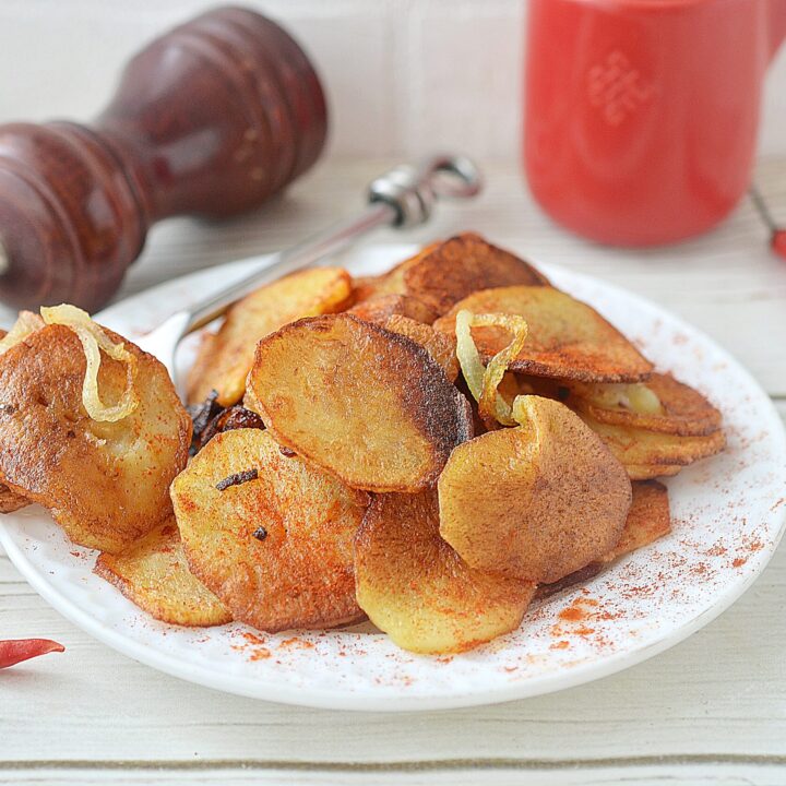 plate of fried potatoes and onions